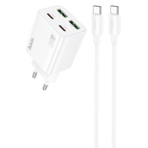 Мережевий зарядний пристрій Hoco N55 Fundador PD20W four-port (2USB-A/2C) + кабель Type-C to Type-C