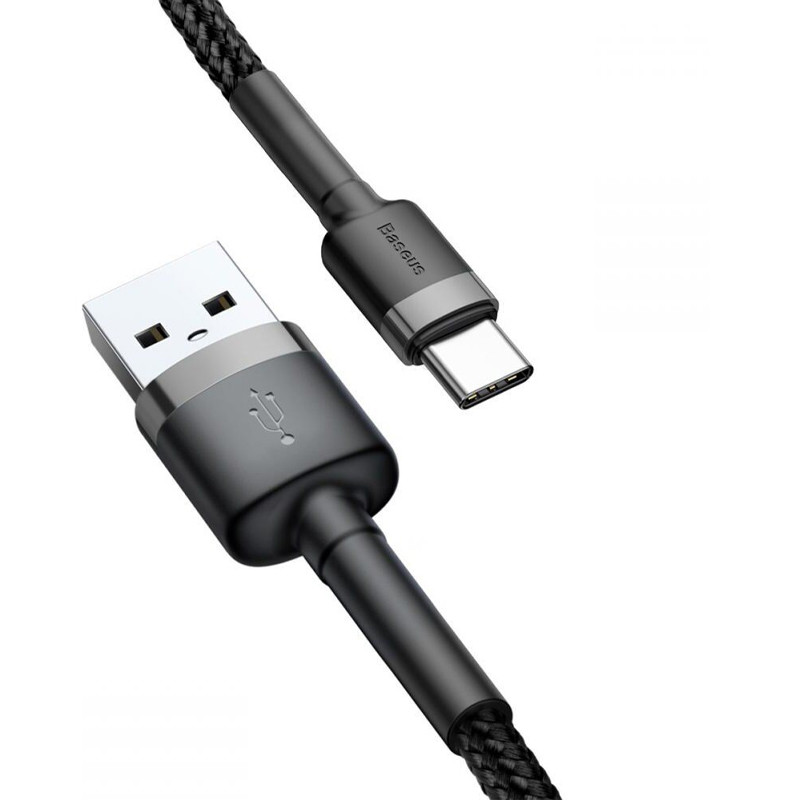 Дата кабель Baseus Cafule USB to Type-C Cable 3A (1m) (CATKLF-B) - Зображення 2