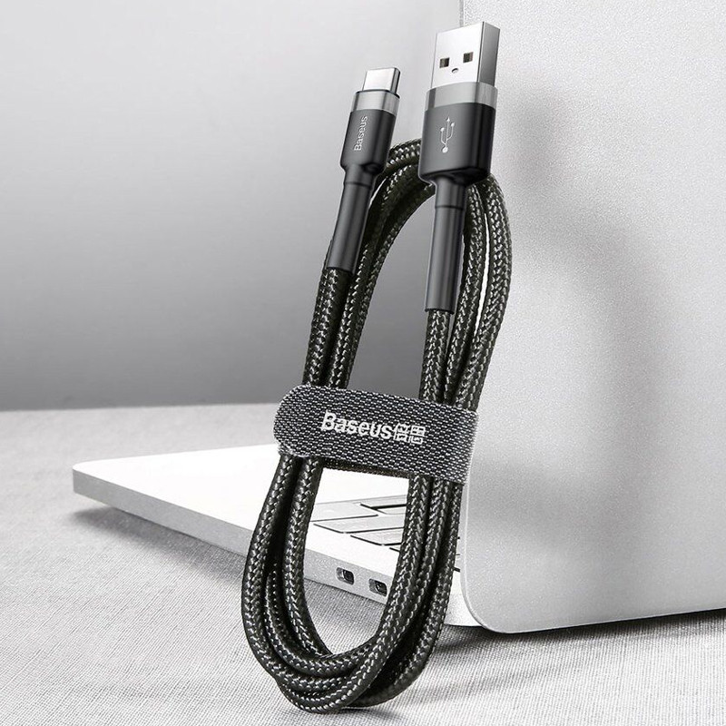 Дата кабель Baseus Cafule USB to Type-C Cable 3A (1m) (CATKLF-B) - Зображення 4