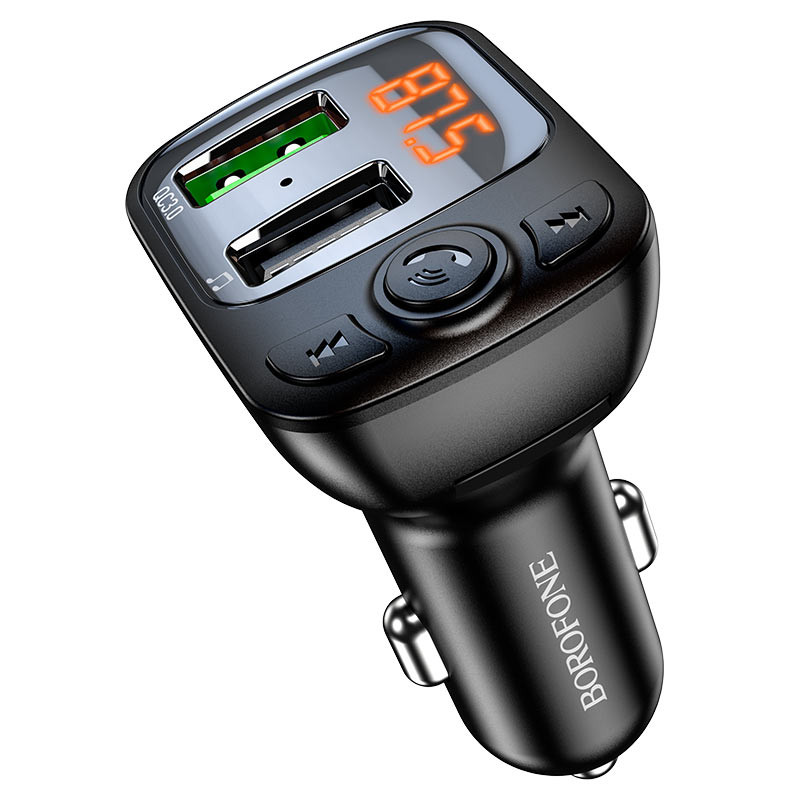 Автомобільний зарядний пристрій FM модулятор Borofone BC41 Eminency QC3.0 (2USB-A)