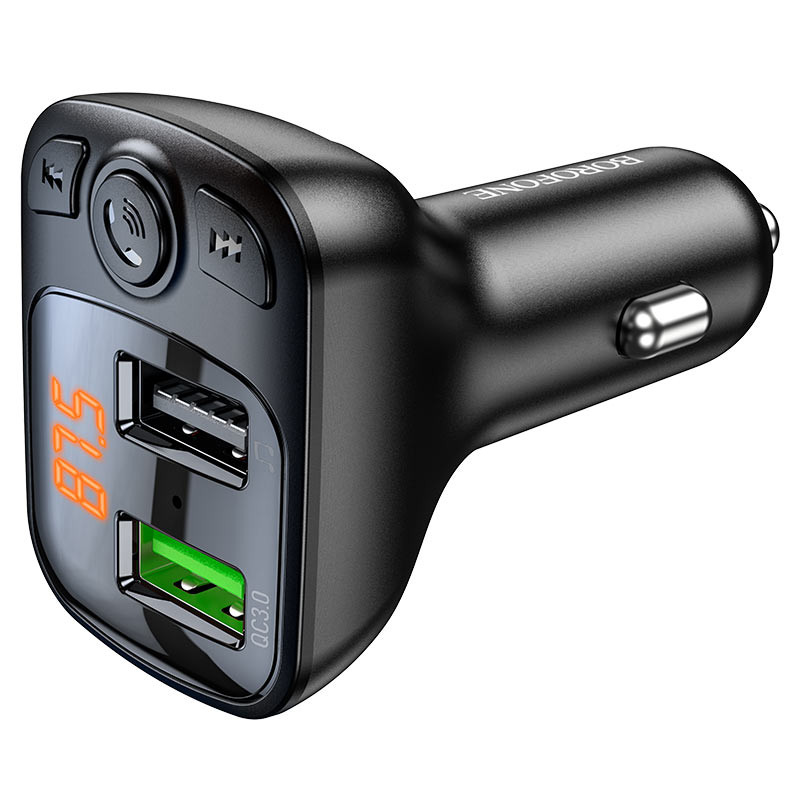 Автомобільний зарядний пристрій FM модулятор Borofone BC41 Eminency QC3.0 (2USB-A) - Зображення 4