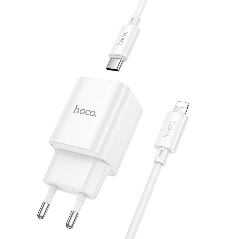 Мережевий зарядний пристрій Hoco C149A Charm PD30W+QC3.0 (1USB-A/1C) + кабель Type-C to Lightning - Зображення 3