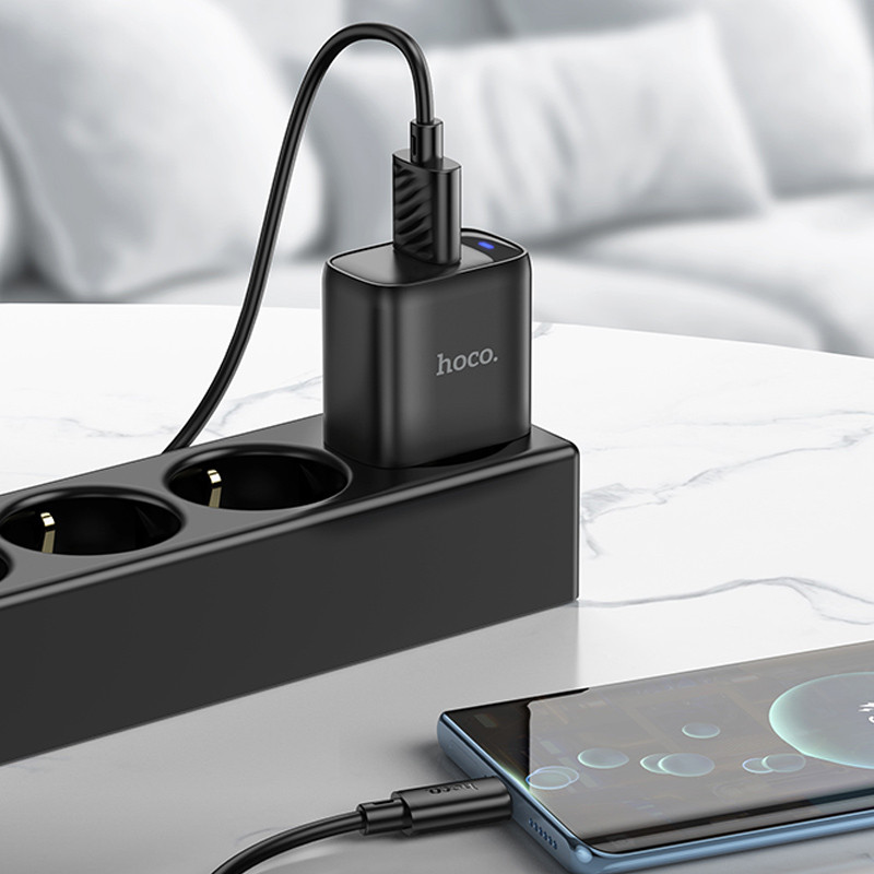 Мережевий зарядний пристрій Hoco C140A Smart QC3.0 18W (1USB-A) - Зображення 5