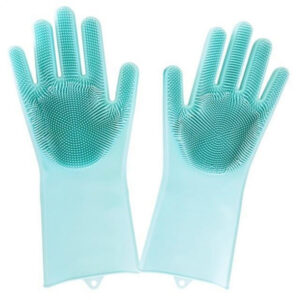 Силіконові рукавички Magic Silicone Gloves для прибирання чистки миття посуду для будинку колір бірюзовий
