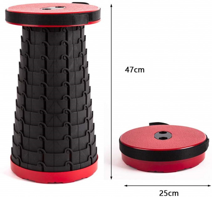 Раскладной стул, складной табурет Retractable Stool. Цвет: красный - Зображення 2