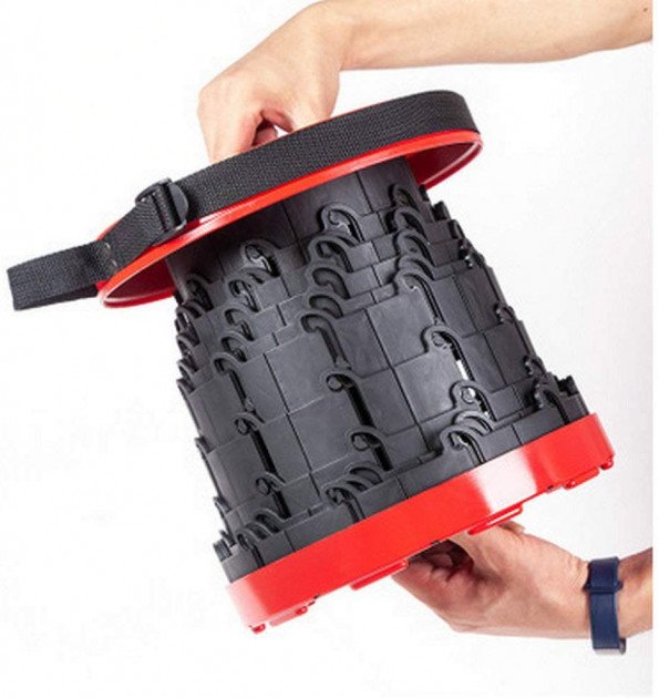 Раскладной стул, складной табурет Retractable Stool. Цвет: красный - Зображення 6