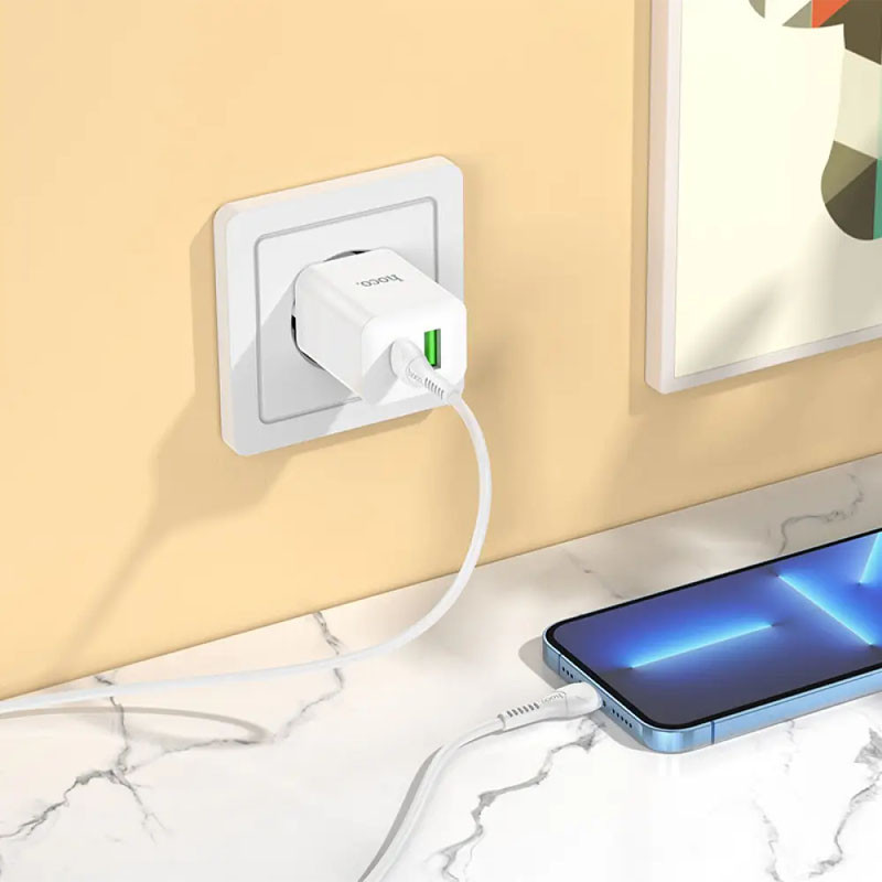 Мережевий зарядний пристрій Hoco N28 Founder PD20W+QC3.0 (1USB-A/1C) - Зображення 3