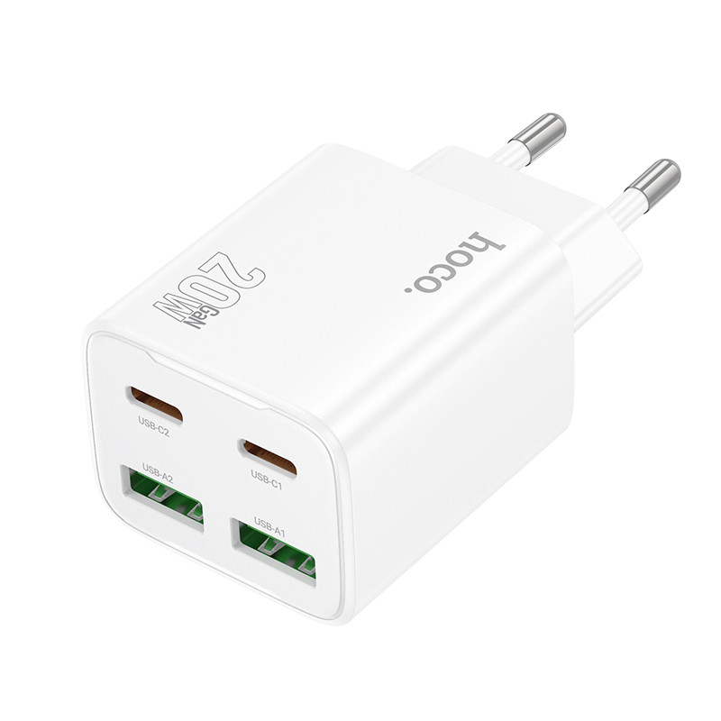Мережевий зарядний пристрій Hoco N55 Fundador PD20W+QC3.0 (2USB-A/2C) - Зображення 2