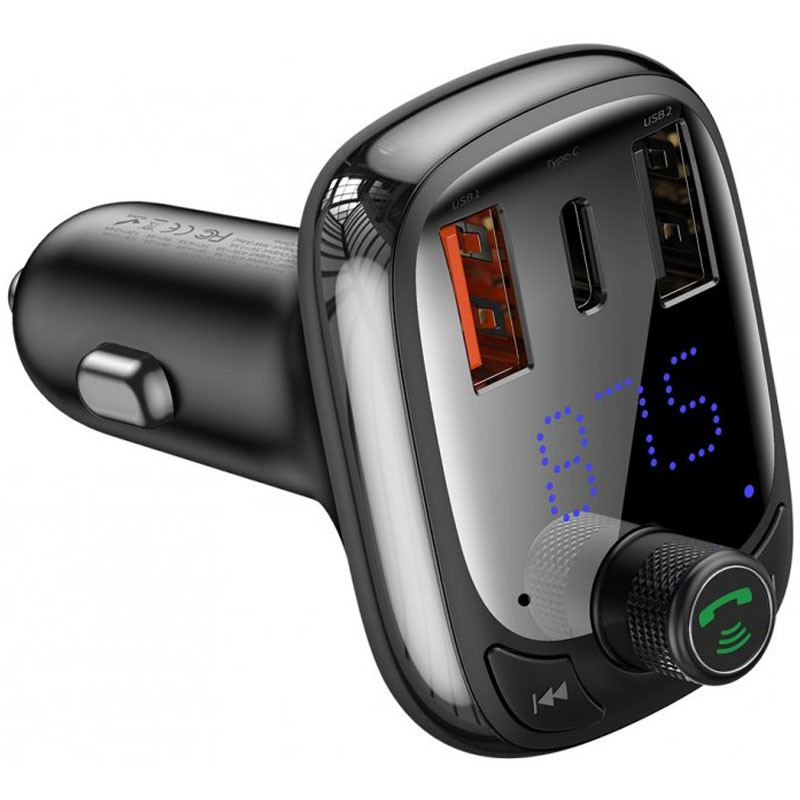 Автомобільний зарядний пристрій FM модулятор Baseus S-13 36W (2USB-A/1C) (CCMT000101) - Зображення 2