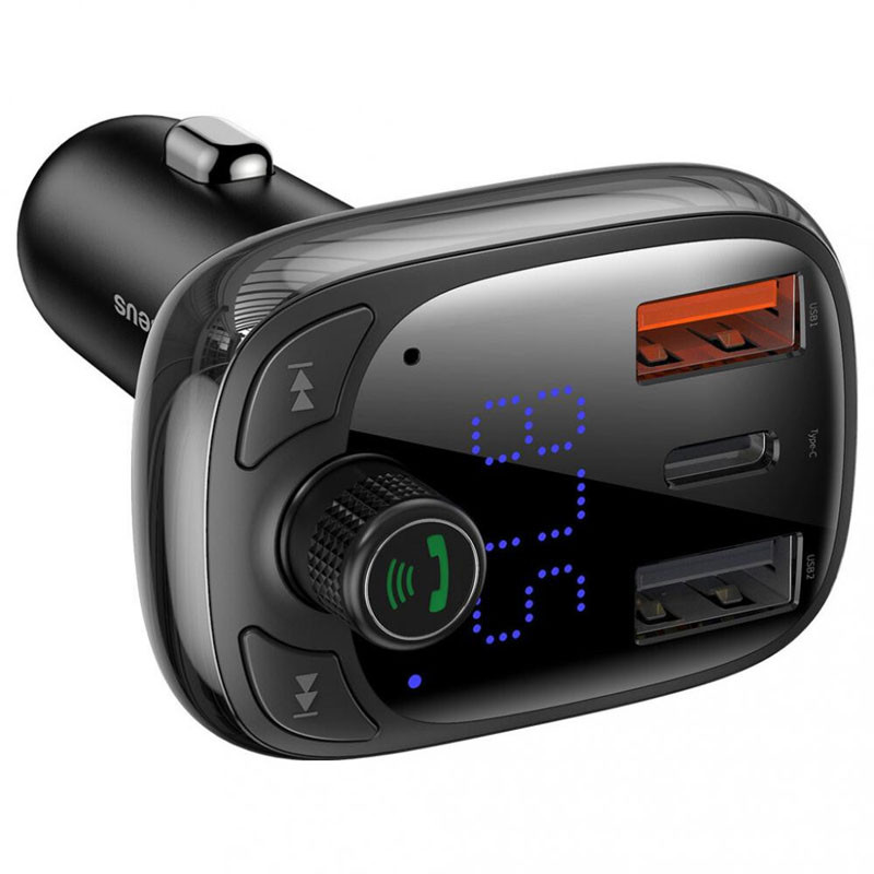 Автомобільний зарядний пристрій FM модулятор Baseus S-13 36W (2USB-A/1C) (CCMT000101) - Зображення 3