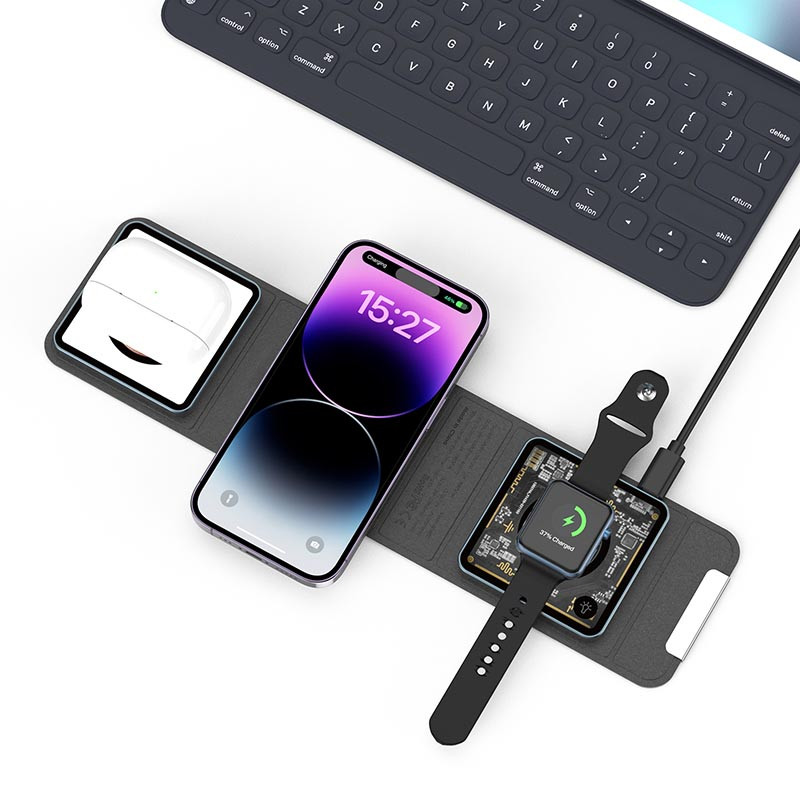 Бездротовий зарядний пристрій WIWU Wi-W001 3 in 1 wireless charger - Зображення 3