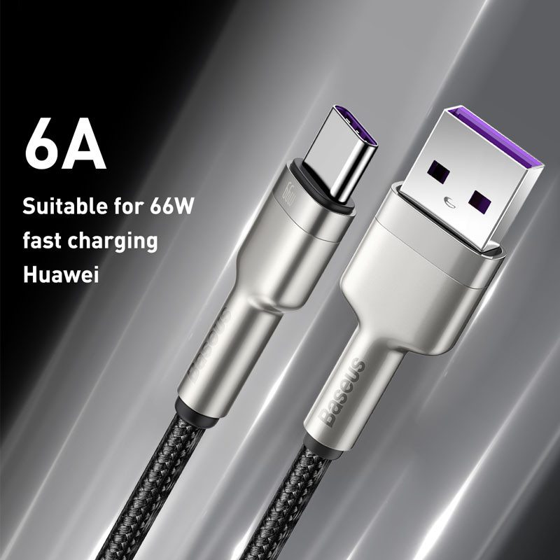 Дата кабель Baseus Cafule Metal USB to Type-C 66W (1m) (CAKF00010) - Зображення 4