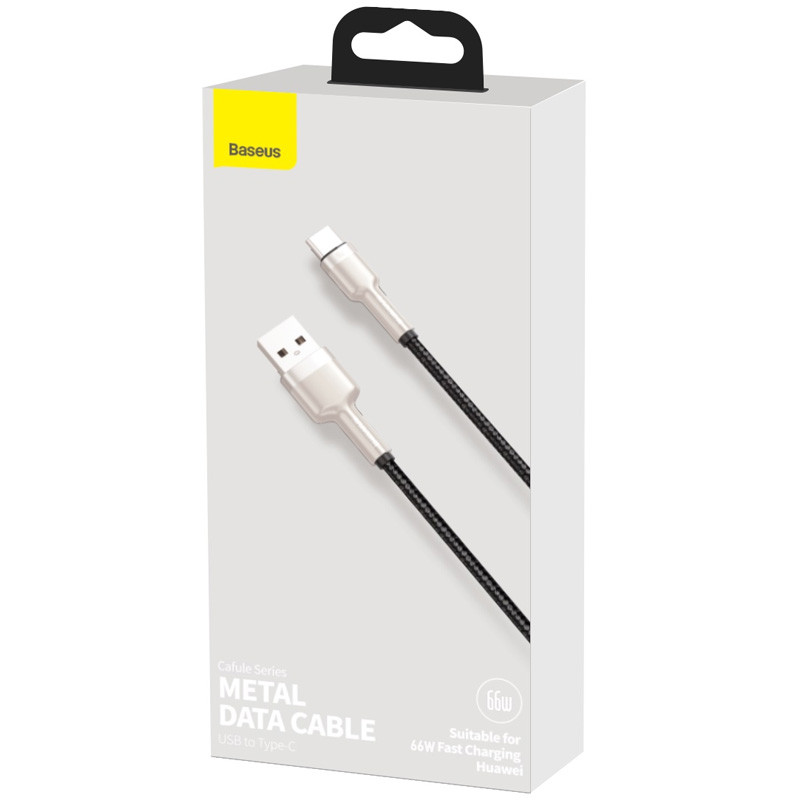 Дата кабель Baseus Cafule Metal USB to Type-C 66W (1m) (CAKF00010) - Зображення 6