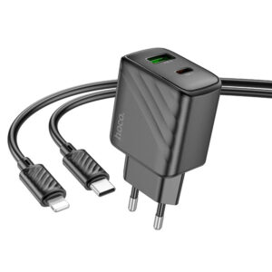 Мережевий зарядний пристрій Hoco CS23A Sunlight PD30W+QC3.0 (1USB-A/1C) + кабель Type-C to Lightning
