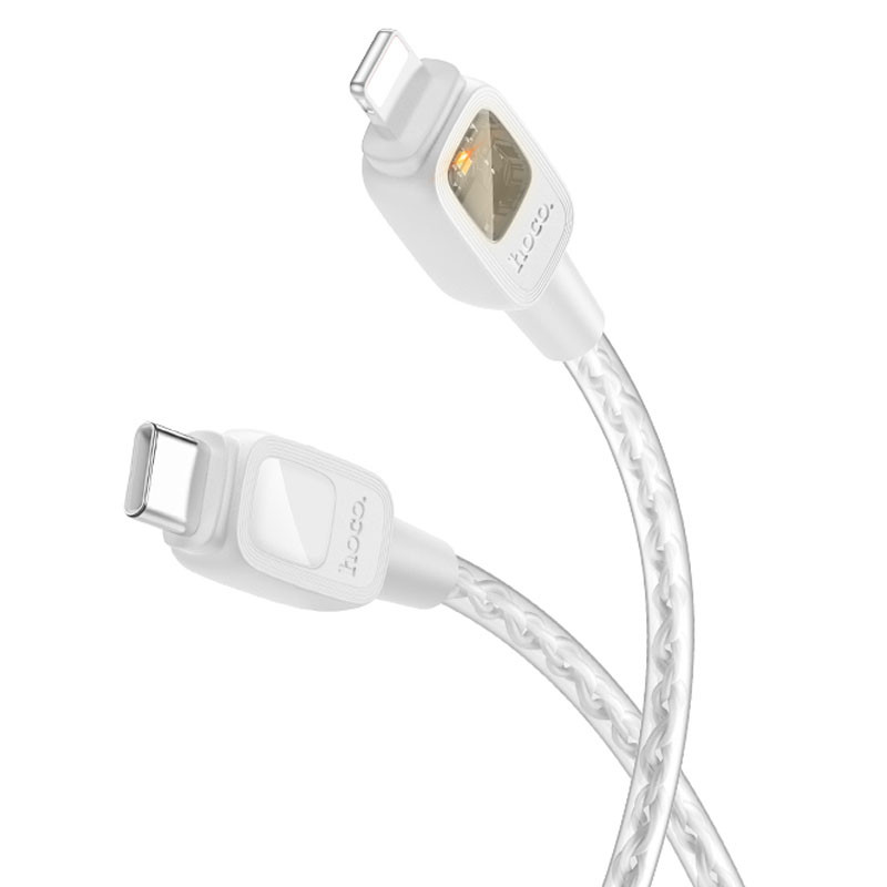 Дата кабель Hoco U124 Stone silicone power-off Type-C to Lightning (1.2m) - Зображення 2