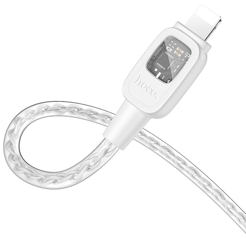 Дата кабель Hoco U124 Stone silicone power-off Type-C to Lightning (1.2m) - Зображення 3