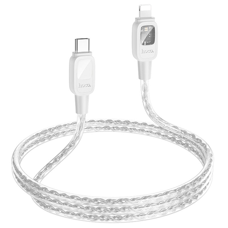 Дата кабель Hoco U124 Stone silicone power-off Type-C to Lightning (1.2m) - Зображення 4