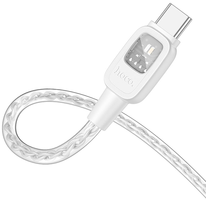 Дата кабель Hoco U124 Stone silicone power-off 60W Type-C to Type-C (1.2m) - Зображення 3