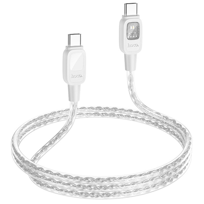 Дата кабель Hoco U124 Stone silicone power-off 60W Type-C to Type-C (1.2m) - Зображення 4