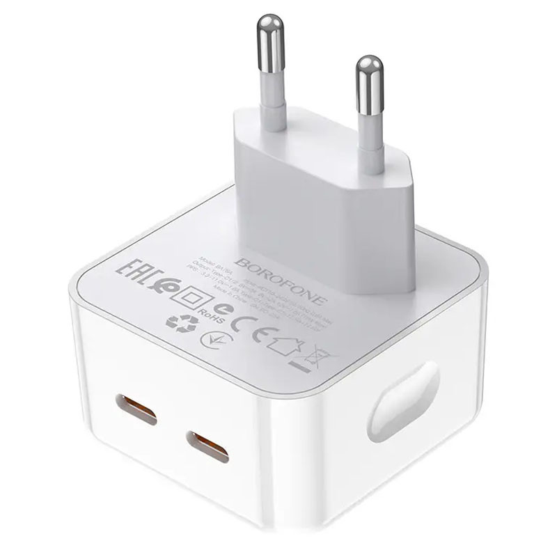 Мережевий зарядний пристрій Borofone BA76A Source PD35W (2USB-C) - Зображення 5