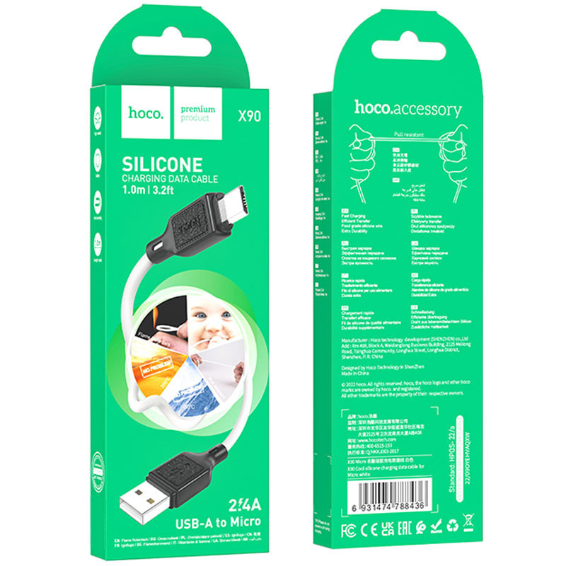 Дата кабель Hoco X90 Cool silicone USB to MicroUSB (1m) - Зображення 5