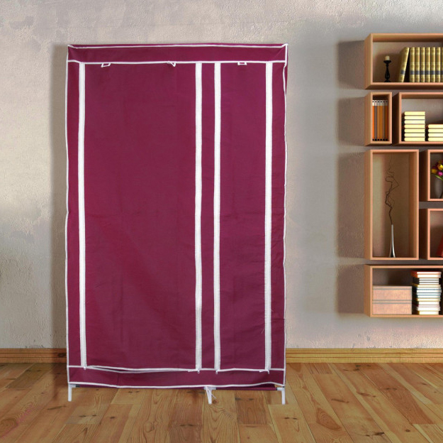 Тканевый шкаф органайзер для вещей на 2 секции складной 105х45х170см Storage Wardrobe Цвет: темно-серый - Зображення 2