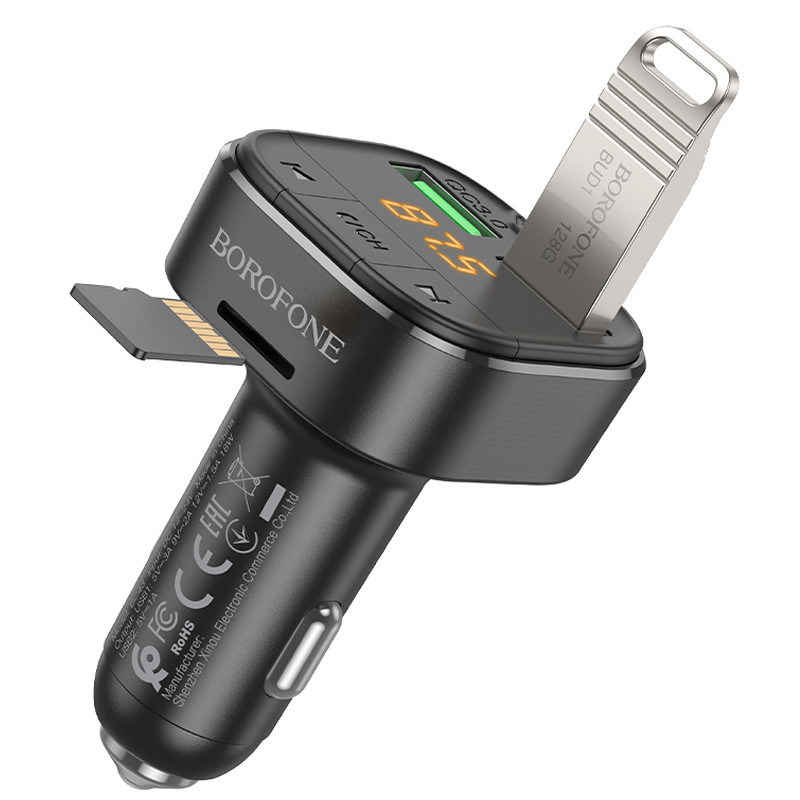 Автомобільний зарядний пристрій FM модулятор Borofone BC43 Flash 18W+QC3.0 (2USB-A) - Зображення 4