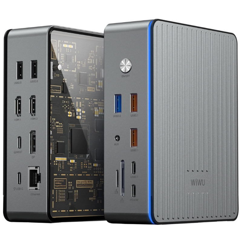 Уцінка Перехідник HUB WIWU Matrix docking station 16in1 W1601