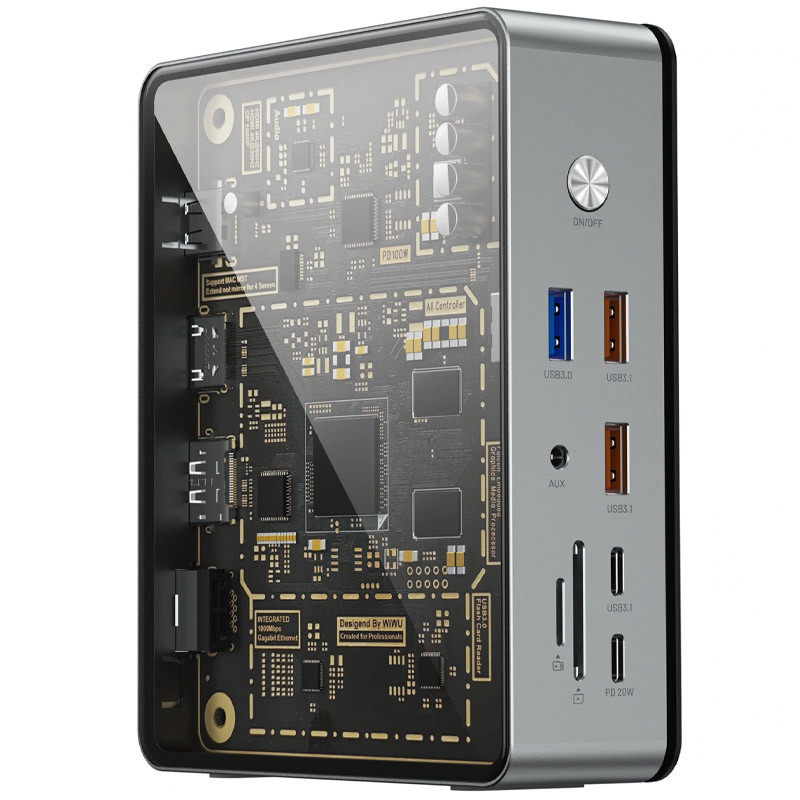 Уцінка Перехідник HUB WIWU Matrix docking station 16in1 W1601 - Зображення 2