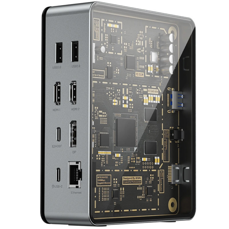 Уцінка Перехідник HUB WIWU Matrix docking station 16in1 W1601 - Зображення 3