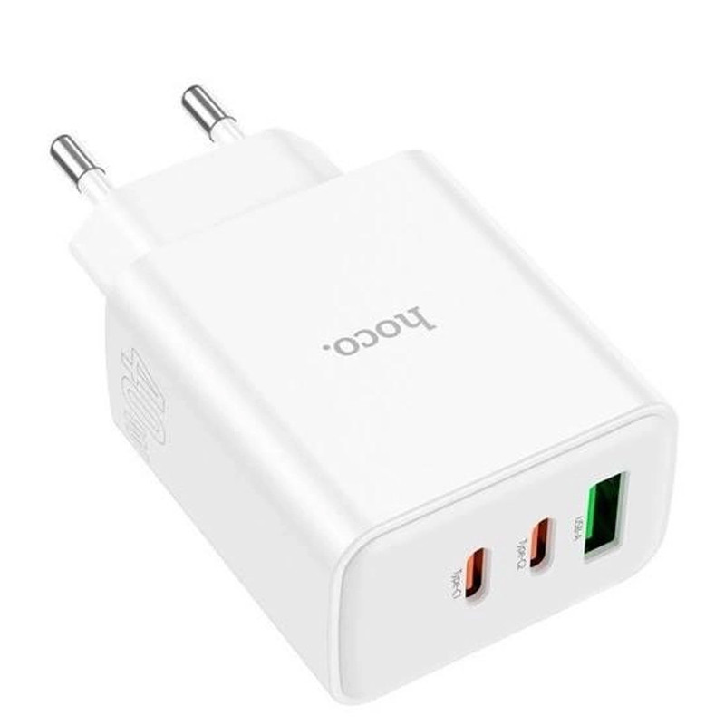 Мережевий зарядний пристрій Hoco C126A PD40W+QC3.0 (1USB/2Type-C) - Зображення 4