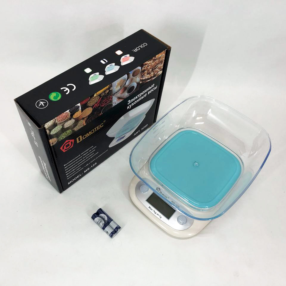 Кухонні ваги DOMOTEC MS-125 Plastic колір блакитний - Зображення 14