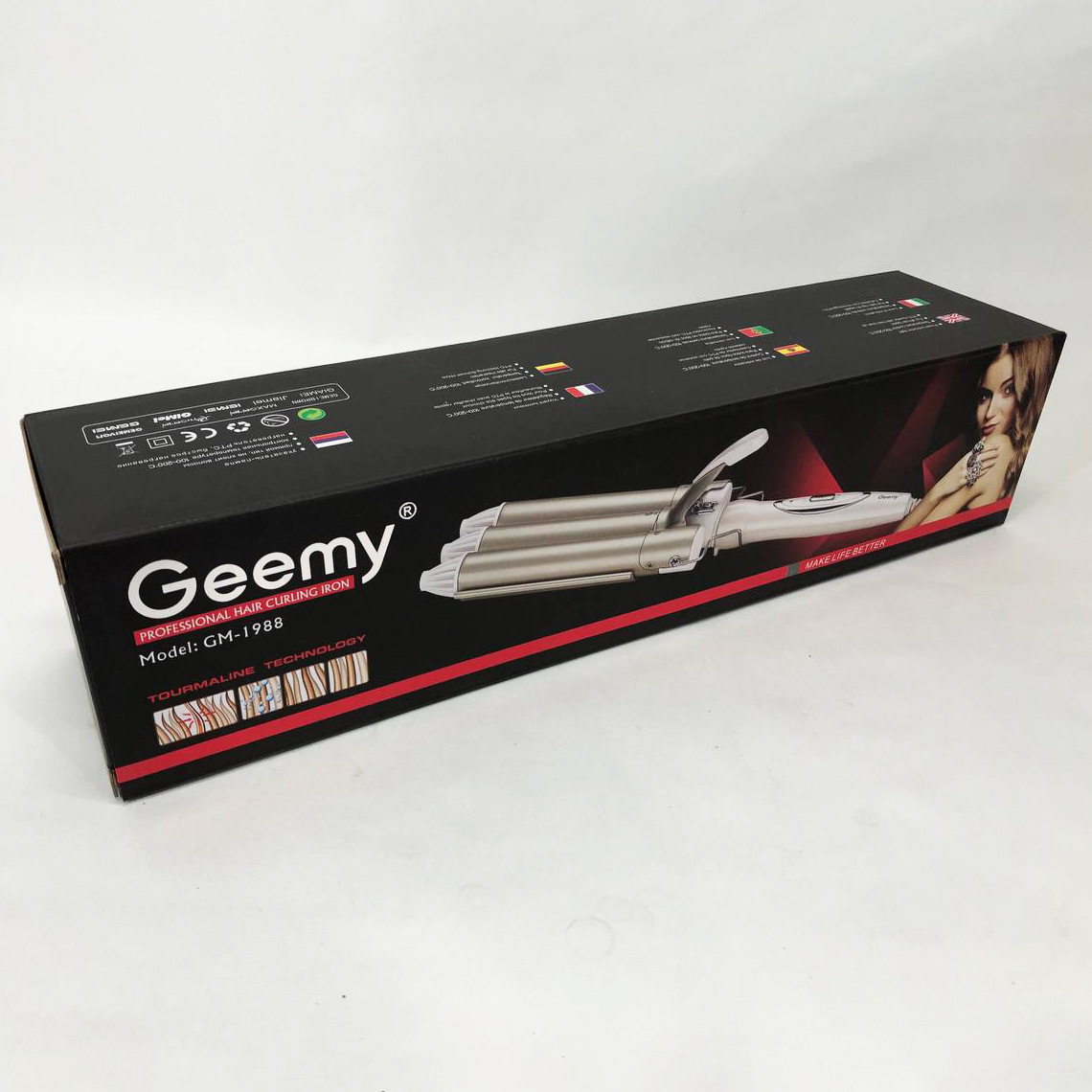 Плойка тройная волна GEMEI GM-1988-25 керамическое покрытие с регулировокой температуры - Зображення 20