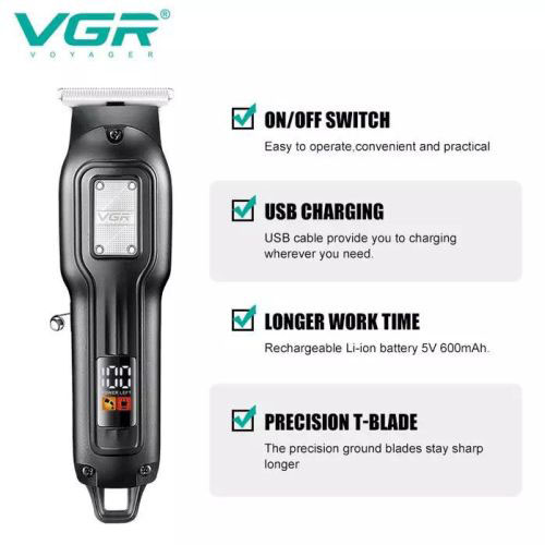 Машинка для стрижки VGR V-918 бездротова домашня - Зображення 4