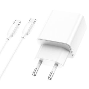 Мережевий зарядний пристрій Borofone BA67A PD20W+QC3.0 (1USB-A/1C) + кабель Type-C to Type-C