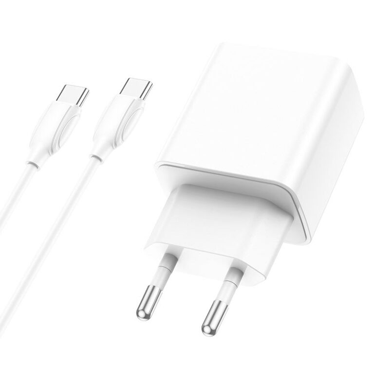 Мережевий зарядний пристрій Borofone BA67A PD20W+QC3.0 (1USB-A/1C) + кабель Type-C to Type-C