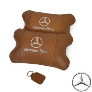 Комплект із 2 підголівників Mercedes-Benz з натуральної коричневої шкіри