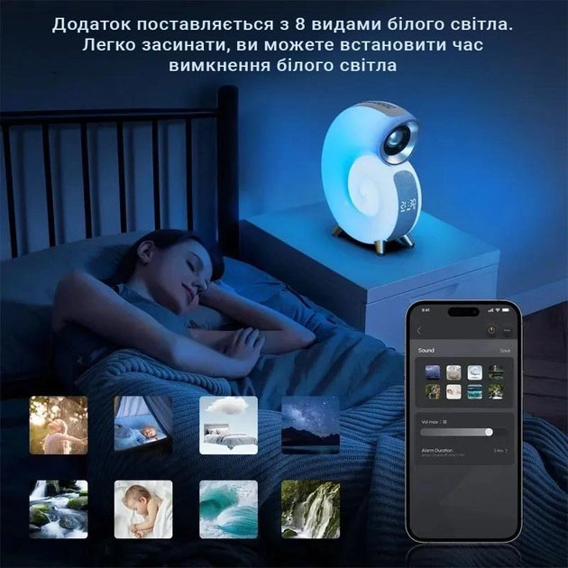 Нічник INSPIRE N70 з підсвічуванням та вбудованим динаміком 6 Вт 2000 мАгн - Зображення 4