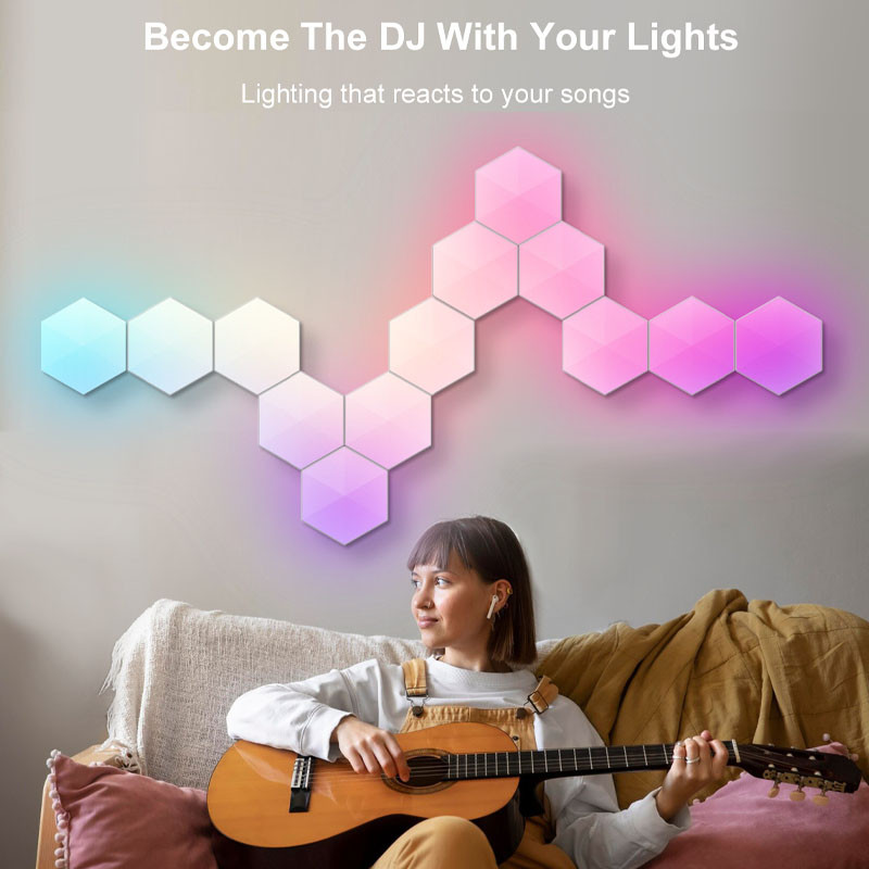 Уцінка Модульный настінний світильник LED RGB 5V соты SAL-011B 6pcs Bluetooth USB with app - Зображення 5