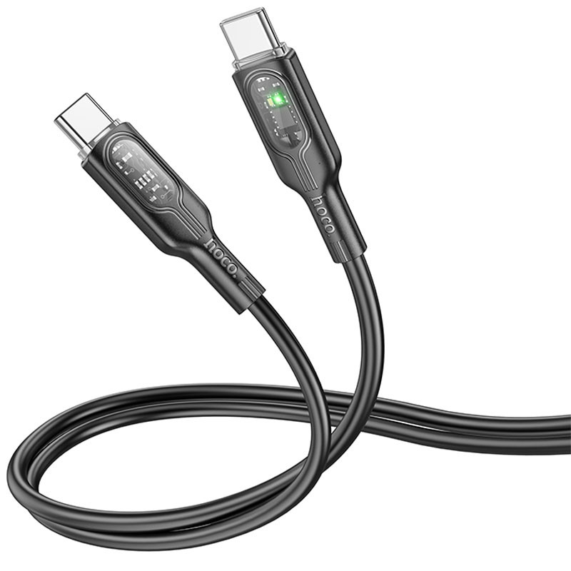 Дата кабель Hoco U120 Transparent explore intelligent power-off PD 60W Type-C to Type-C (1.2m) - Зображення 2