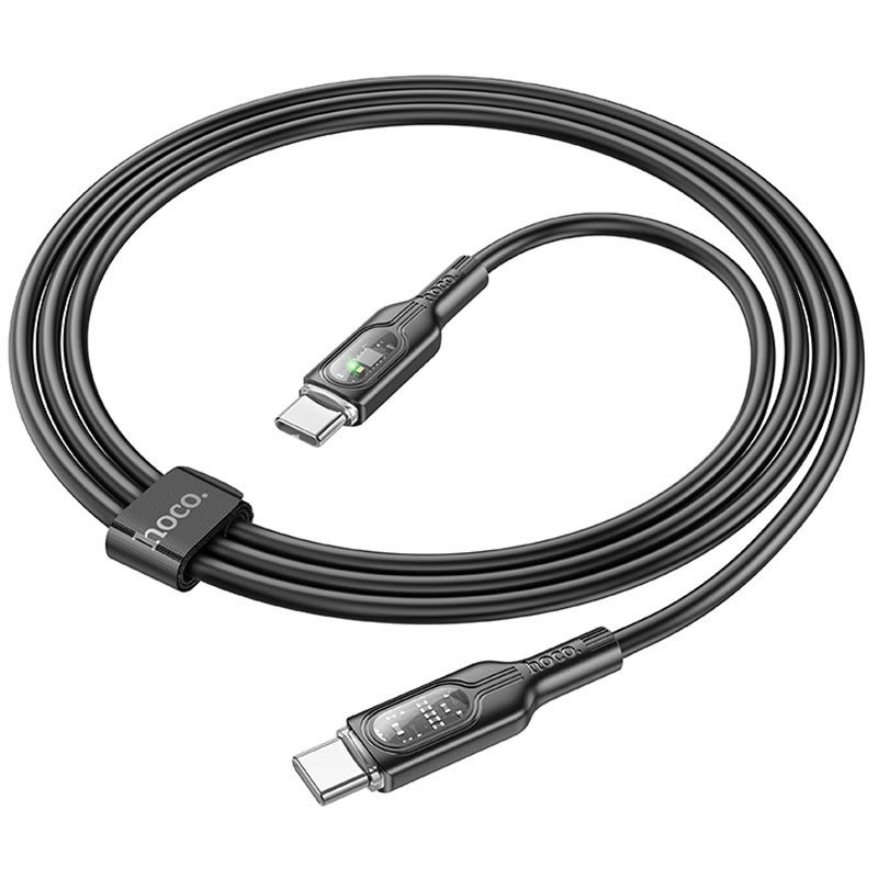 Дата кабель Hoco U120 Transparent explore intelligent power-off PD 60W Type-C to Type-C (1.2m) - Зображення 4