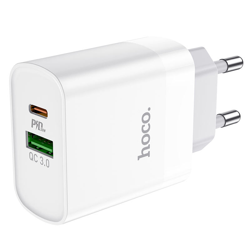 Мережевий зарядний пристрій Hoco C80A Plus Rapido PD20W+QC3.0 (1USB-A/1C) - Зображення 3