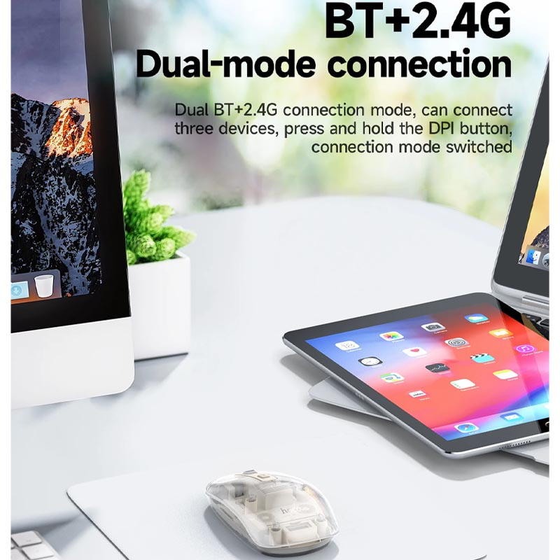 Миша бездротова Hoco GM29 Mysterios Bluetooth + 2.4G - Зображення 2