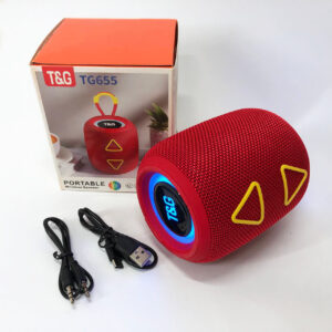 Портативна колонка TG655 5 Вт з RGB-підсвічуванням червоним ремінцем