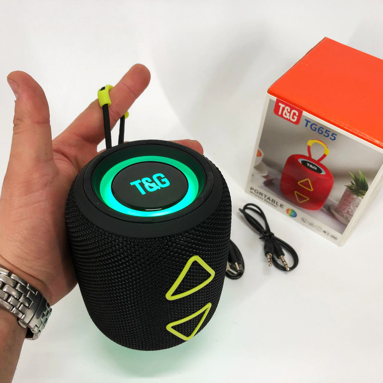 Портативна колонка TG655 5 Вт з RGB-підсвічуванням, Bluetooth для вулиці чорного кольору - Зображення 2