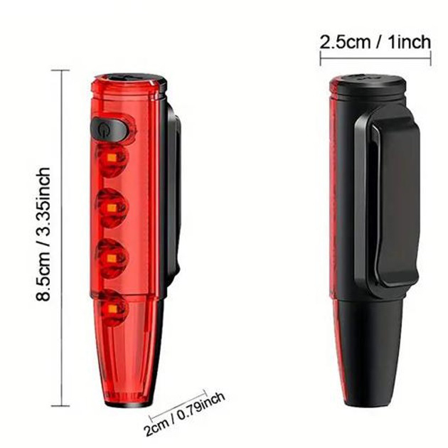 Велоліхтар LEADBIKE LD77-LS-4 з лазерною розміткою LED - Зображення 4