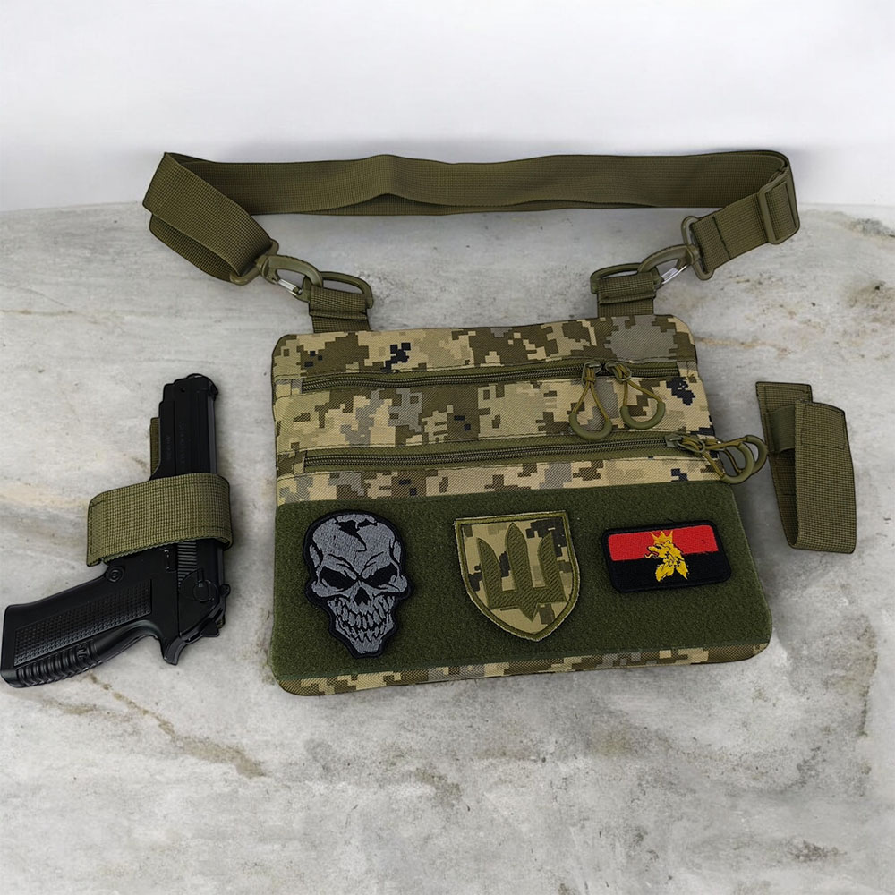 Сумка-кобура AOR-1 камуфляж піксель тактична чоловіча наплічна з кордури тканини - Зображення 6
