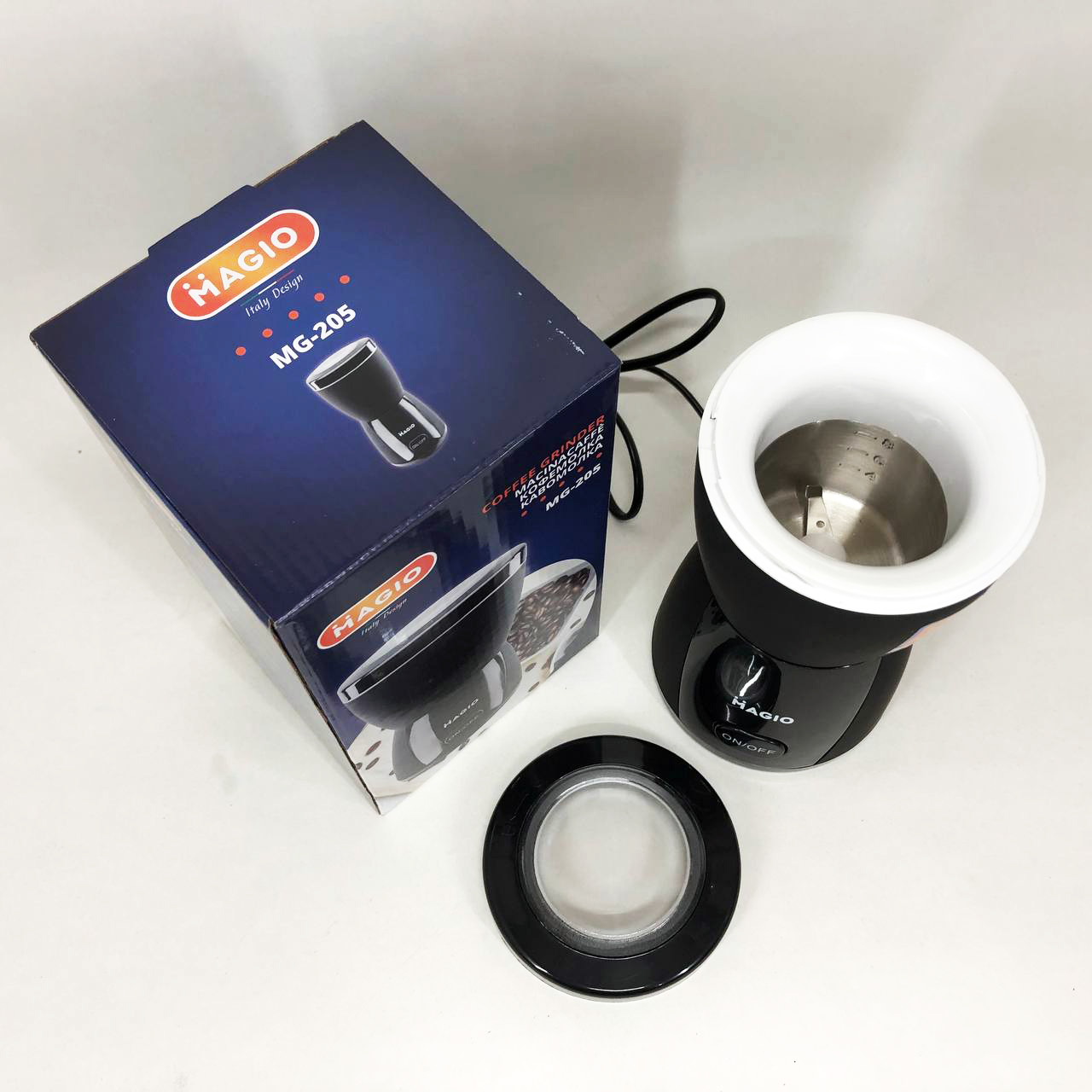 Кофемолка MAGIO MG-205 200 Вт, Кофемолка бытовая электрическая, Портативная кофемолка, Измельчитель кофе - Зображення 8