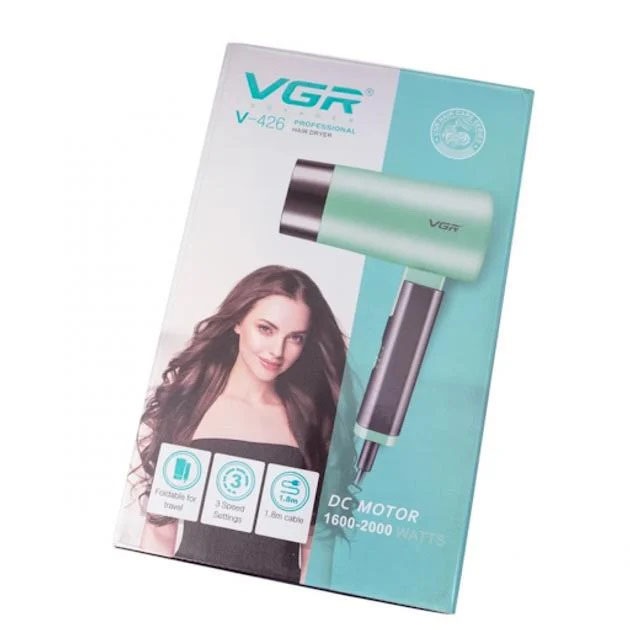Фен VGR V-426 2000 Вт зі складною ручкою для волосся Green - Зображення 2