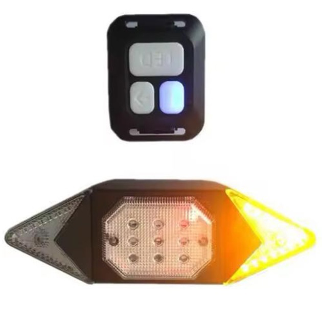 Велоліхтар LY-6700 зі зазначенням поворотів red+yellow+blue waterproof миготливий - Зображення 3